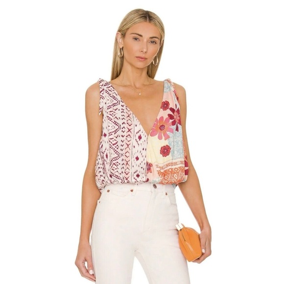 Free People Tops - •Free People•Tied To You Tank in Tropical Combo